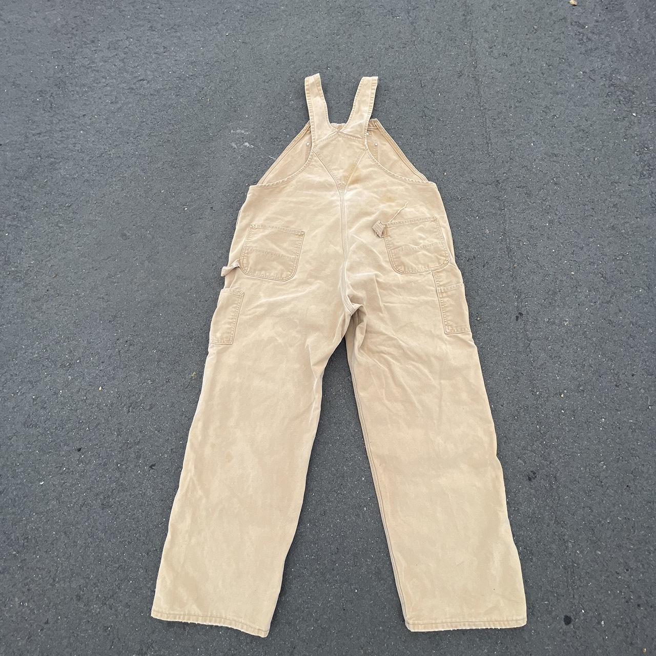 "CARHARTT OVERALLS" Vintage Tan Carhartt Double... Depop