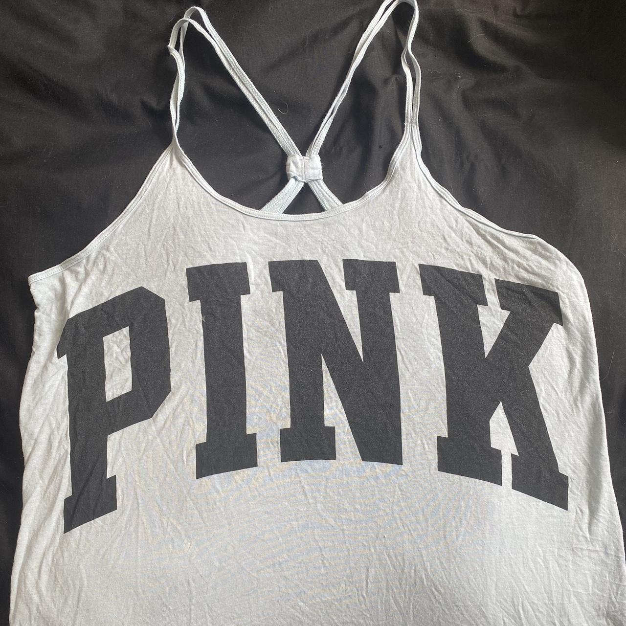 PINK Victoria Secrets Tank Top Size XS Black & - Depop