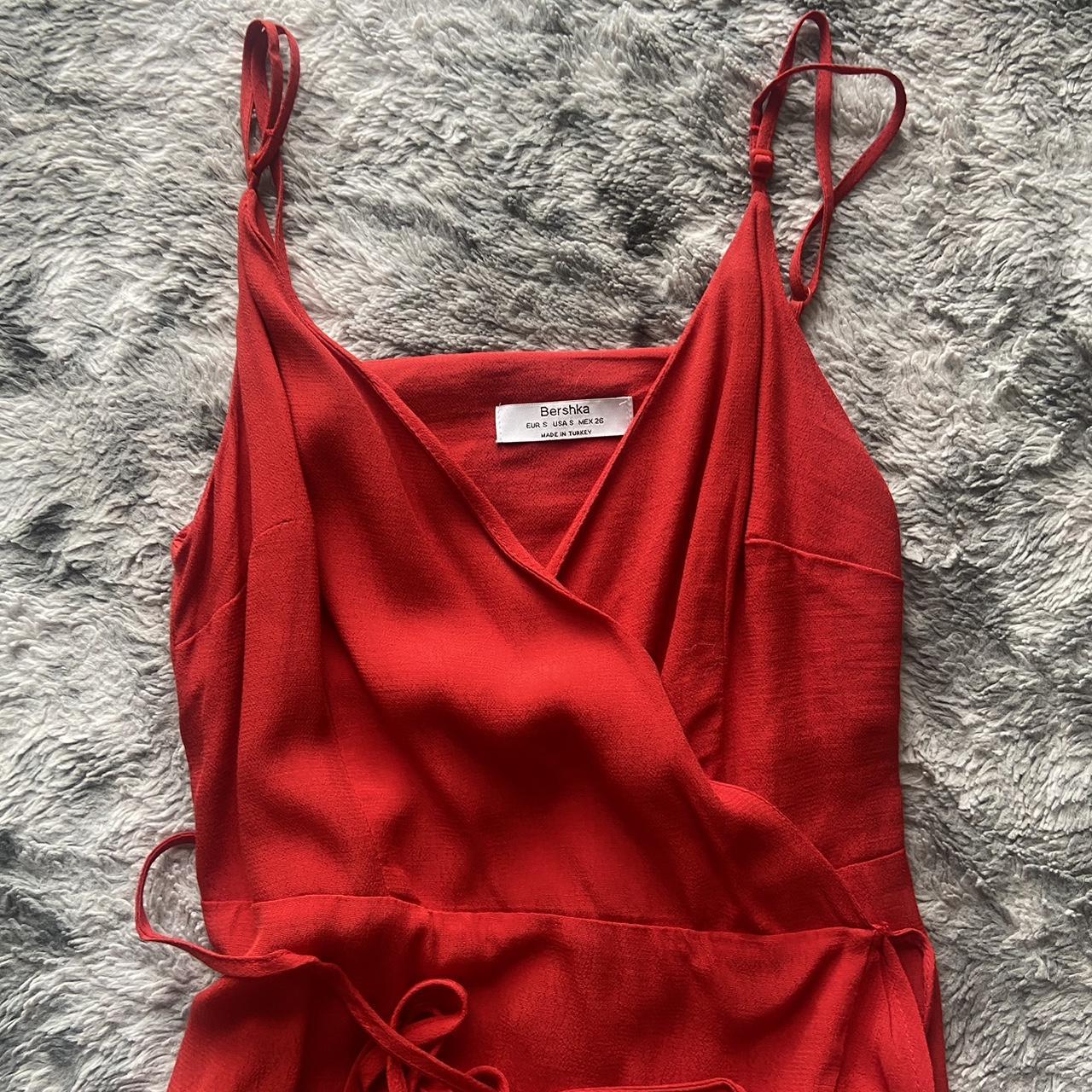 Bershka Women's Red Dress | Depop