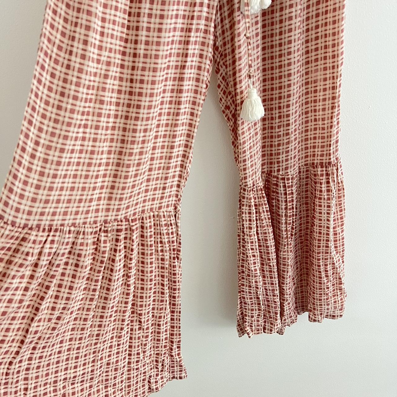 Faithfull The Brand Maple Pink Plaid Two shops Piece Wide Leg Set