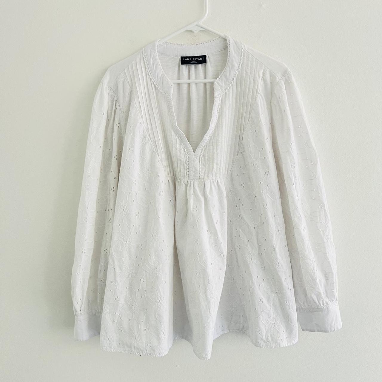 Lane Bryant Women's Blouse White 24 – Lane Bryant White Floral