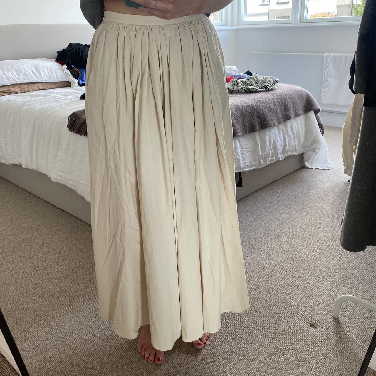 Zara Beige Pleated Skirt Midi Skirt Outfit Satin Pleated Skirt