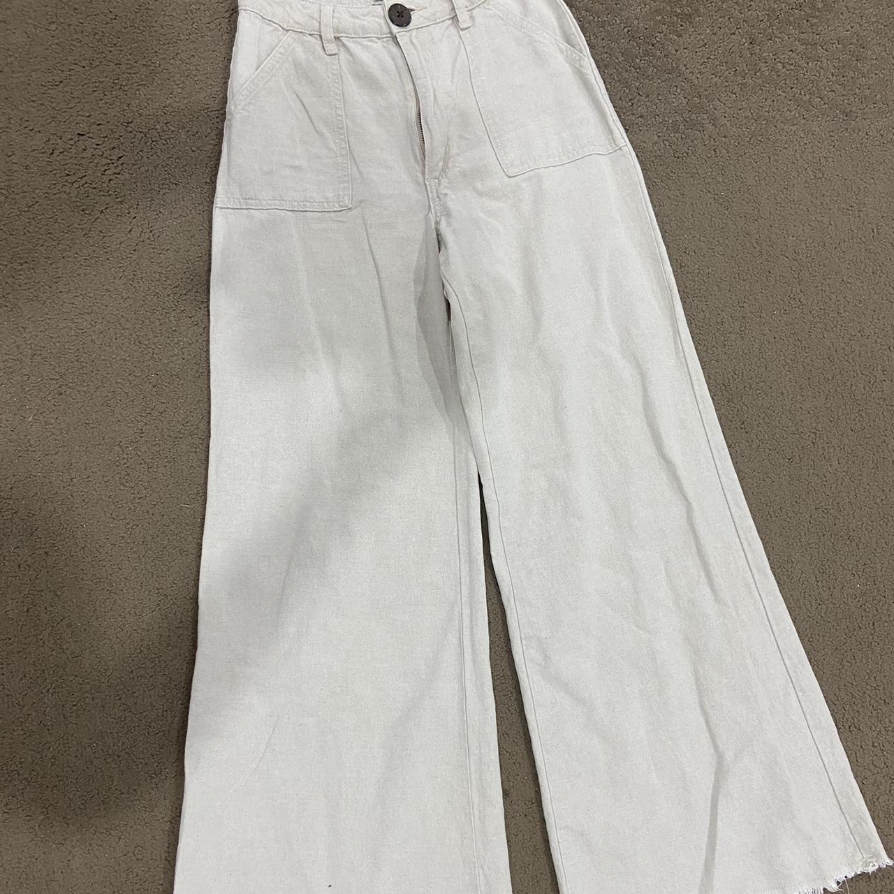 Ghanda Linen Flare Pants $40 originally paid... - Depop