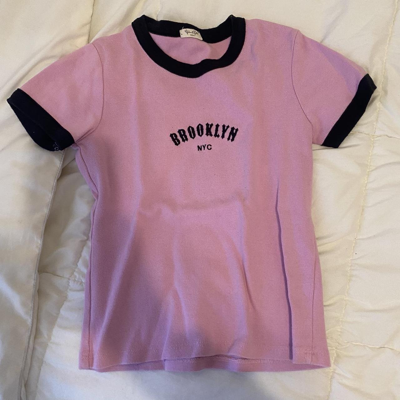 Brandy Melville Women's Pink Shirt Depop