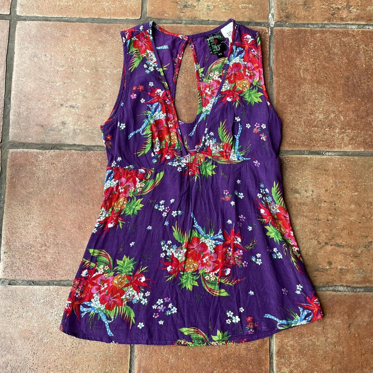 Miss Sixty top Sleeveless flowery top Vintage - Depop