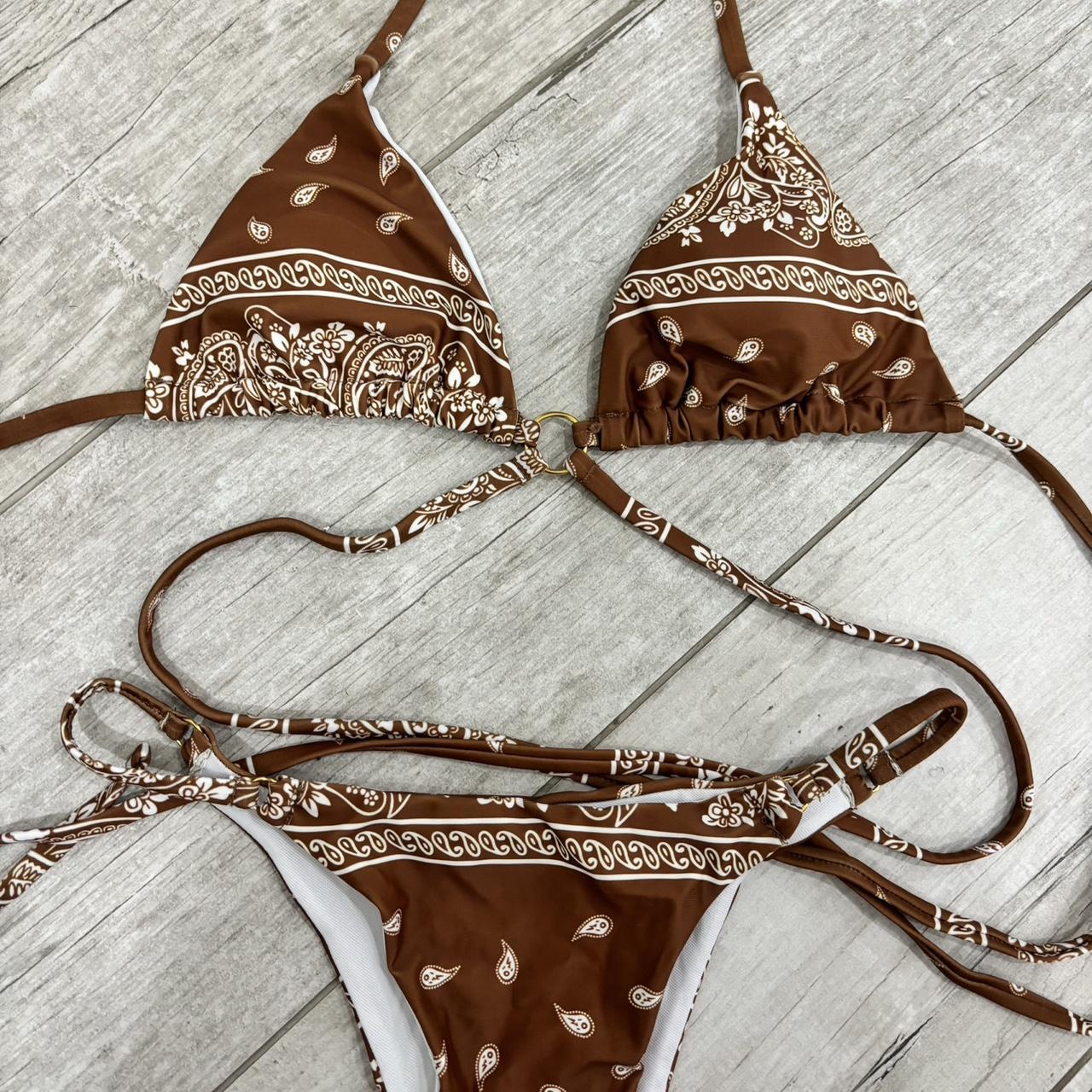 SHEIN Bandana Bikini Set in Brown Size Small Never Worn