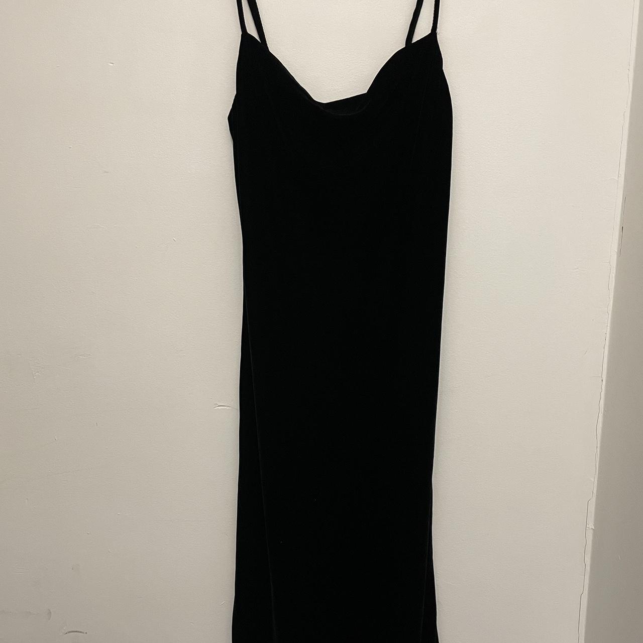 Brand new Zara dress Black velvet slip style Midi... - Depop