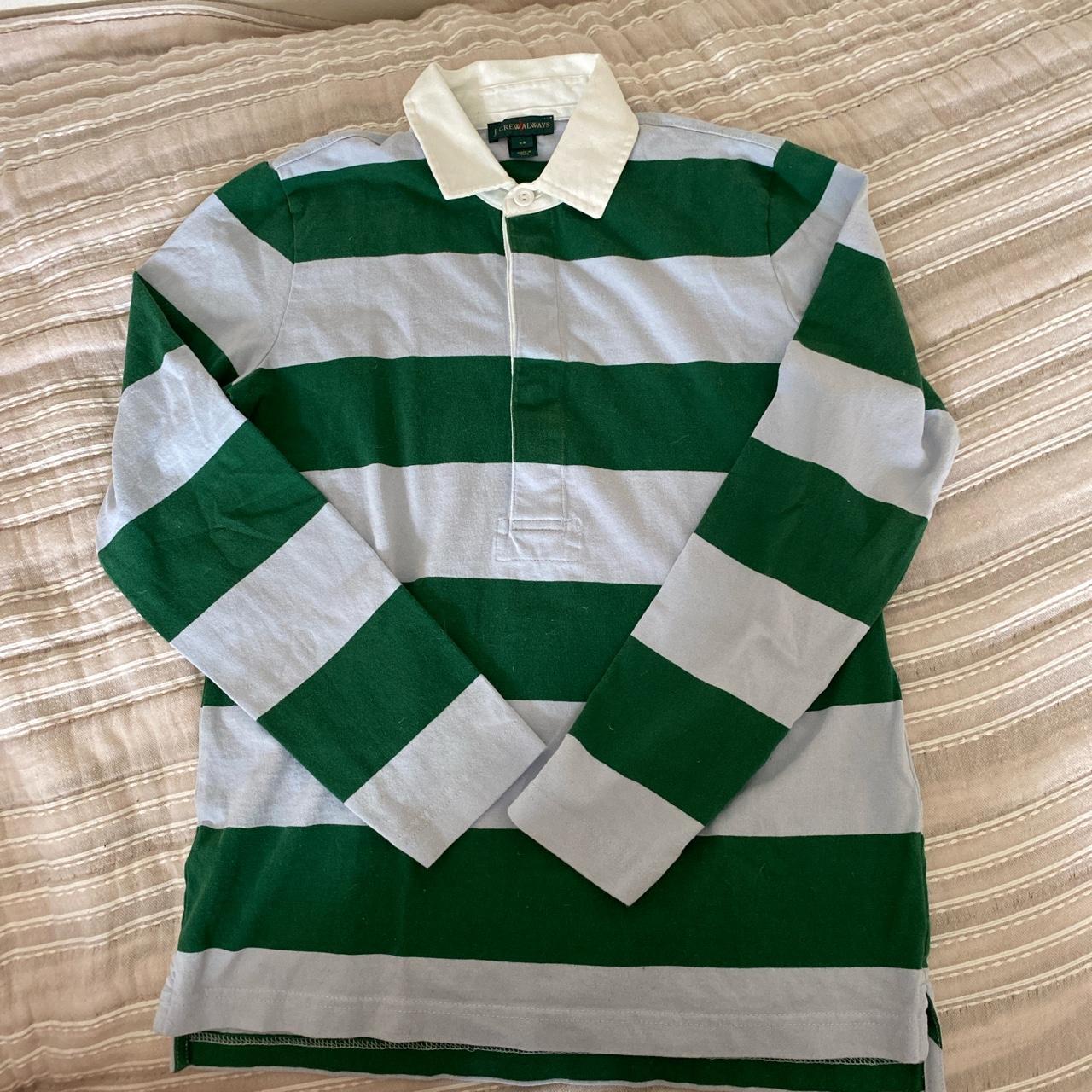 preppy striped rugby tee size xs. never worn. ... - Depop