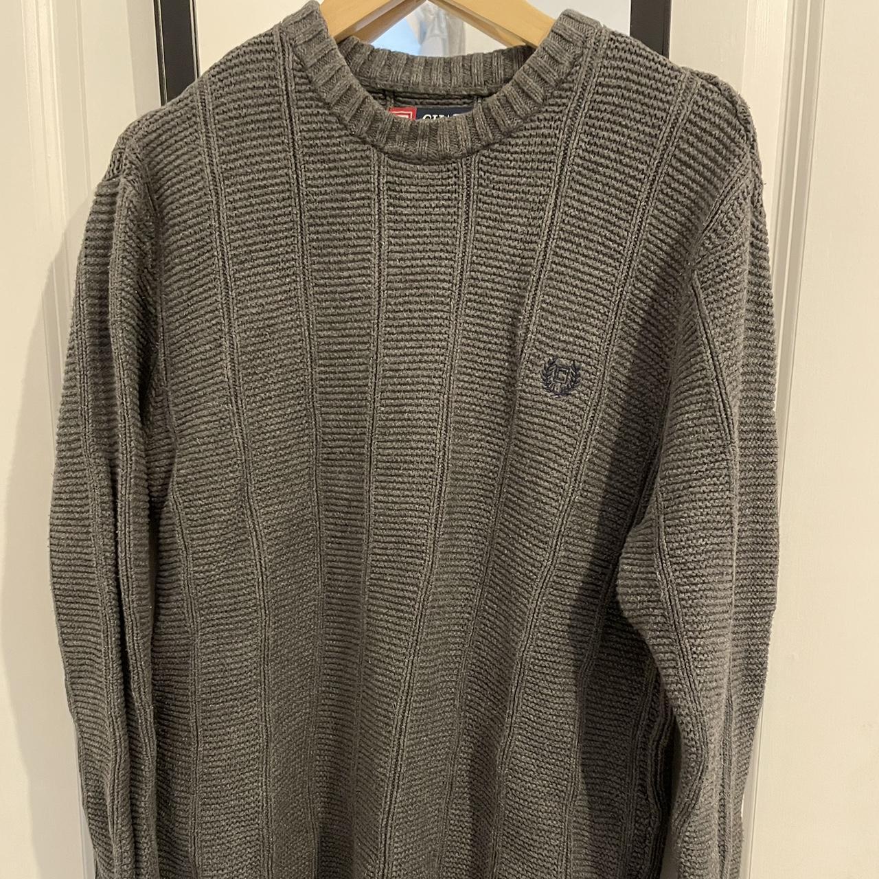 Vintage Chaps Jumper, like new Grey colour base Size... - Depop