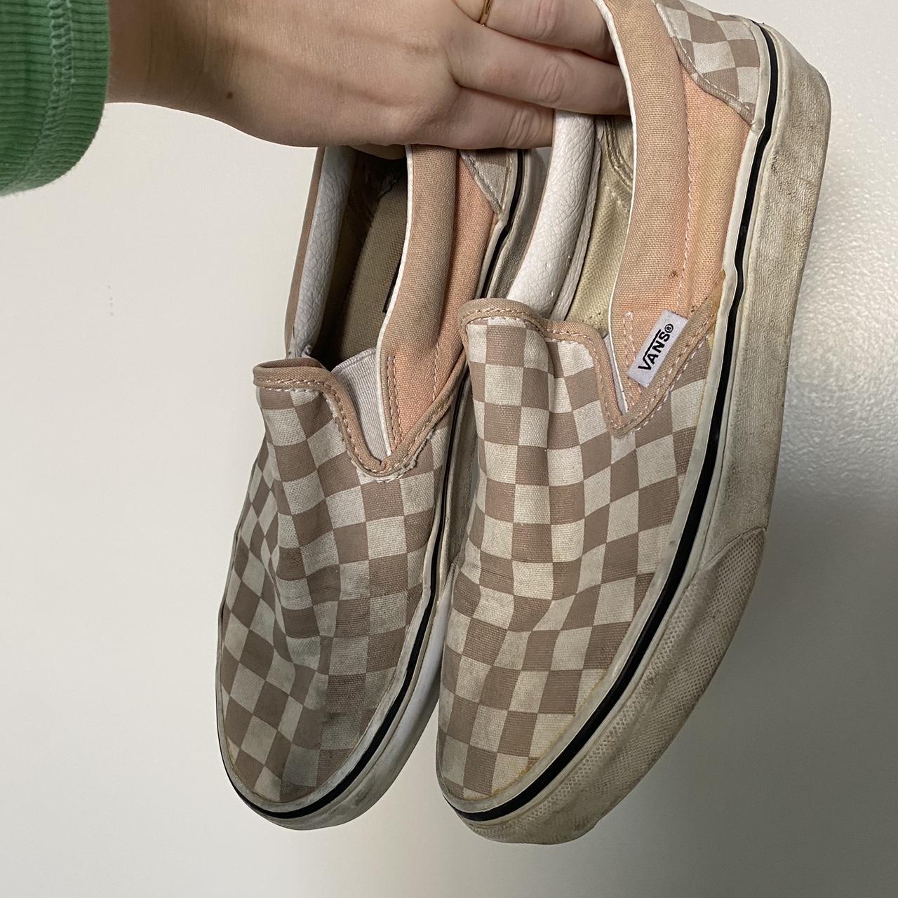 Salmon checkered clearance vans