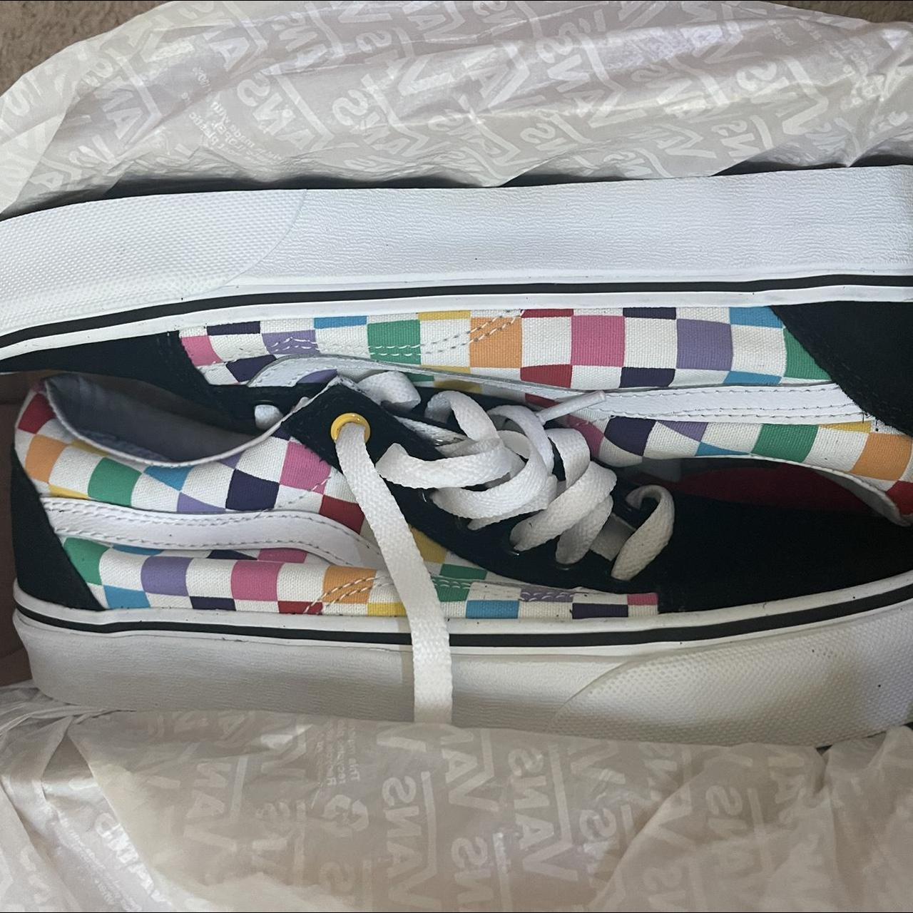 Mens rainbow checkerboard on sale vans