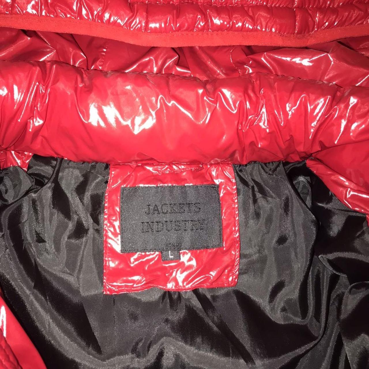 Mens Red Puffer Coat,, labelled size Large but fits... - Depop