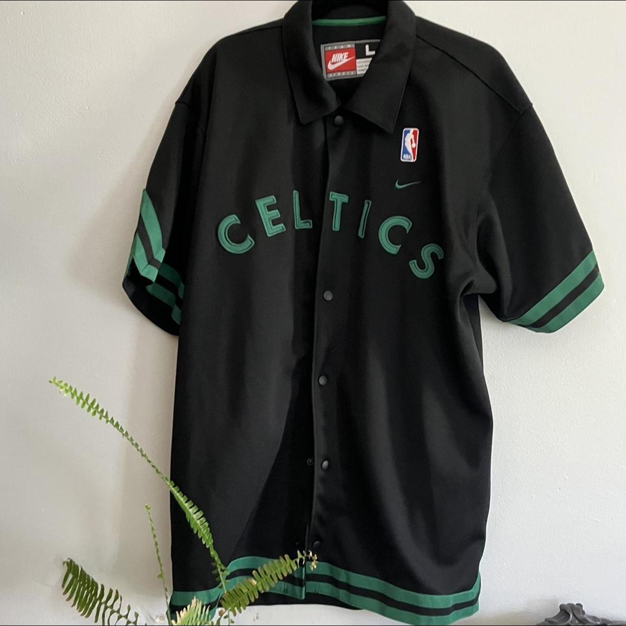 VINTAGE NIKE NBA BOSTON CELTICS WARM UP BUTTON UP - Depop