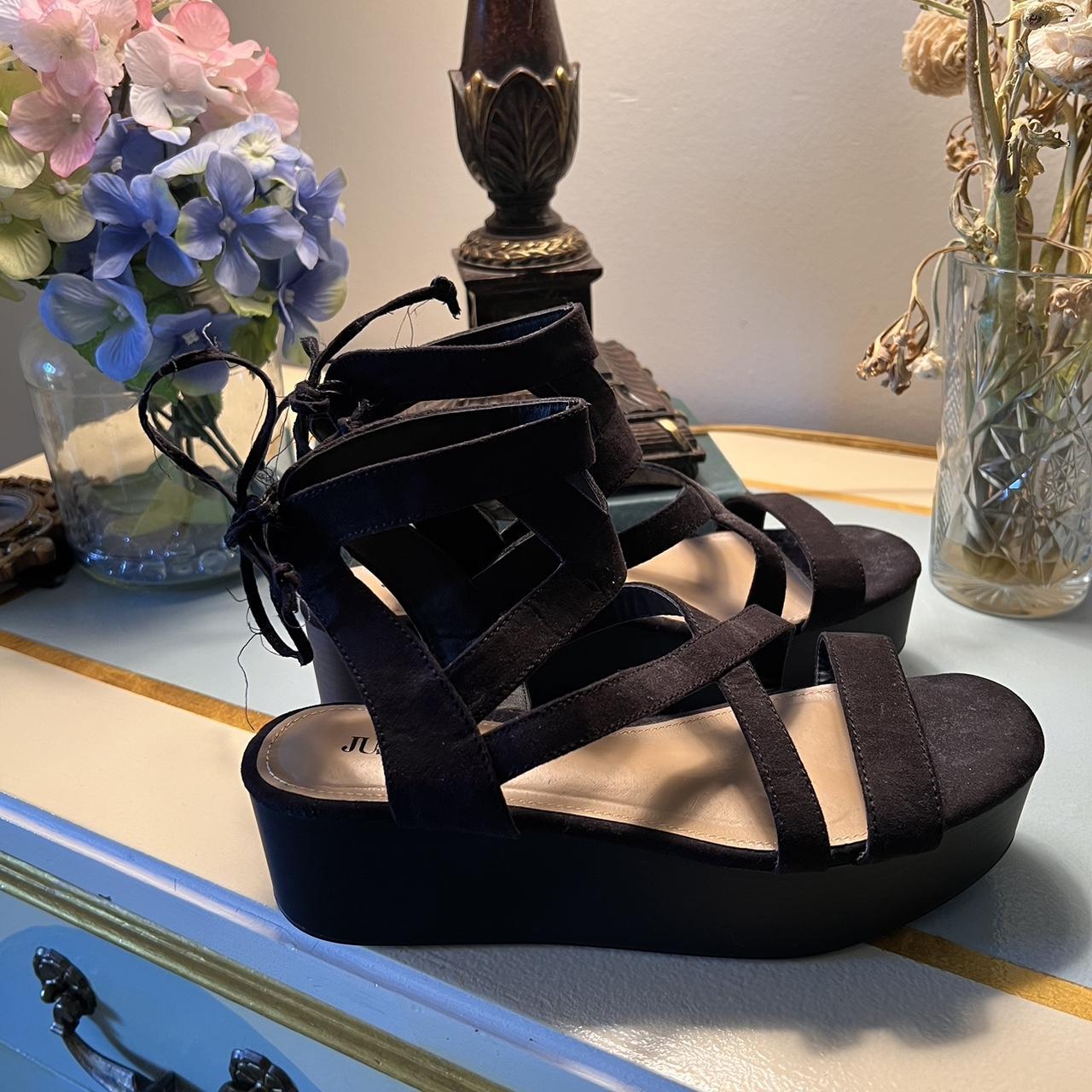 platform black sandals! 💫🖤 Size US 8 💌FREE... - Depop