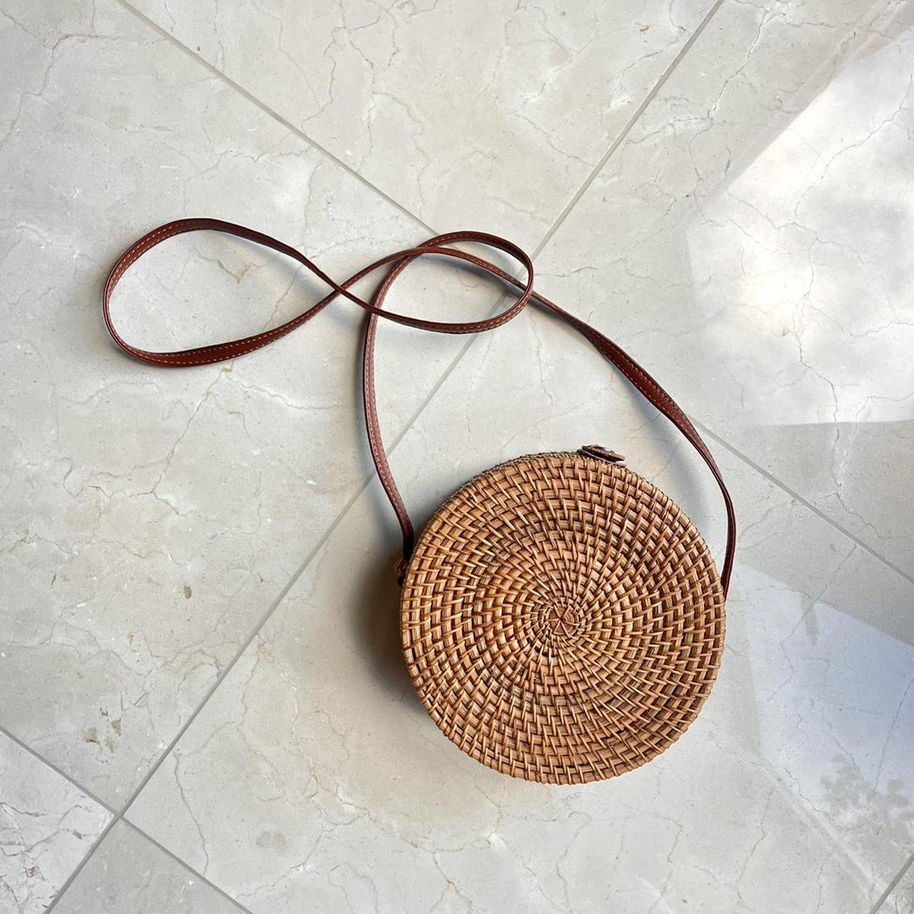 Three Snails Summer Beach Purse Straw Bali Bag Round Woven Ata India | Ubuy