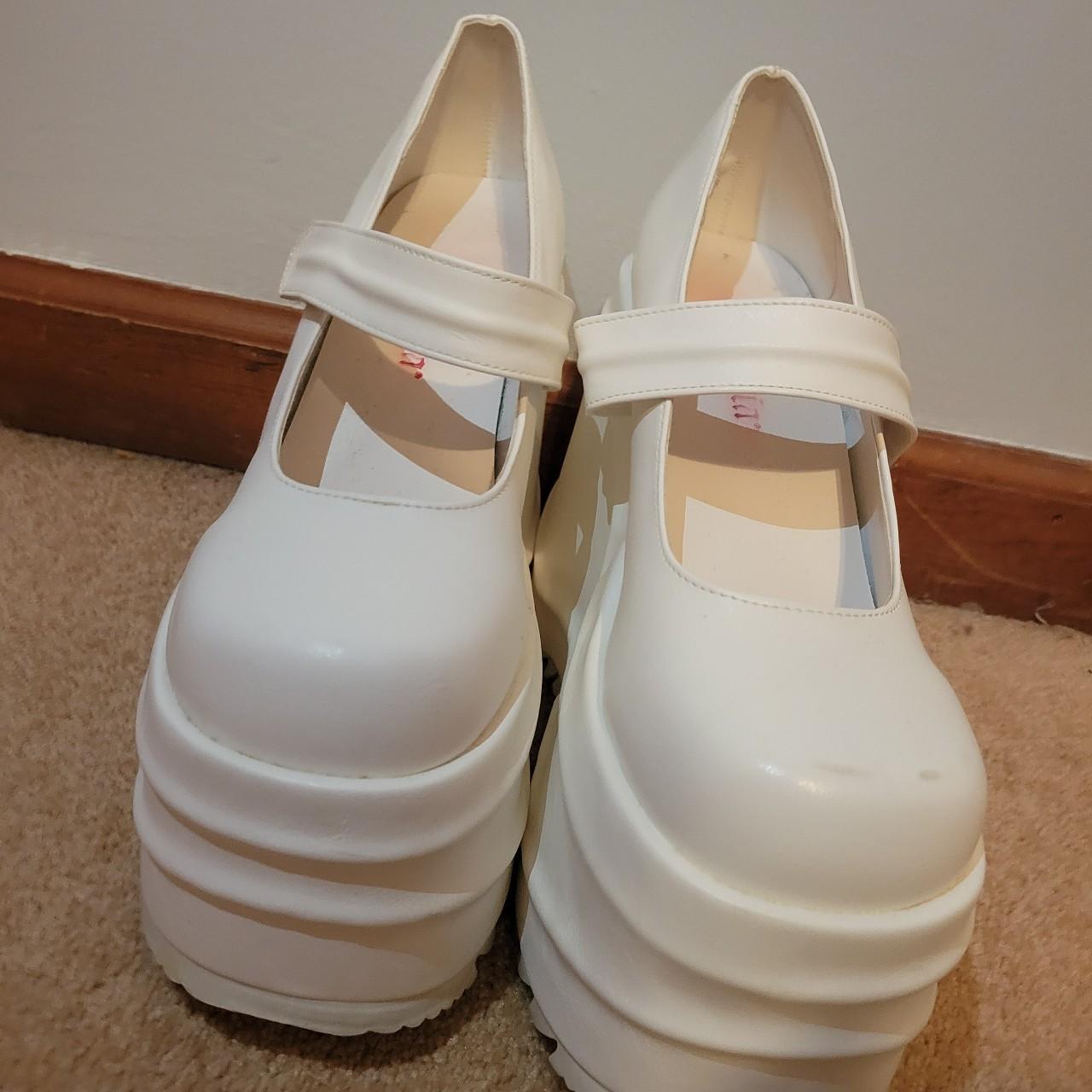 demonia white platforms