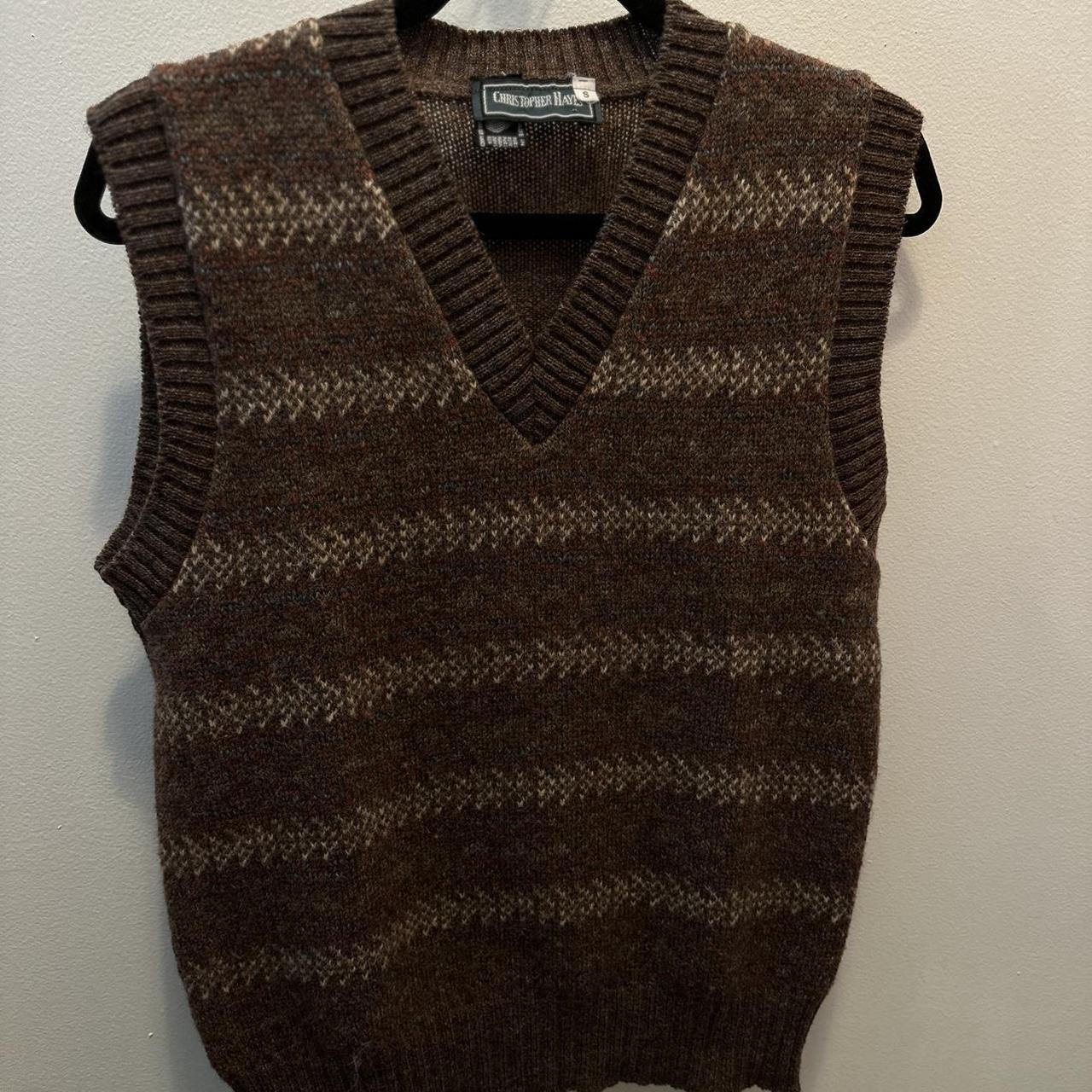 Brown striped sweater vest #trendy #teen #casual... - Depop