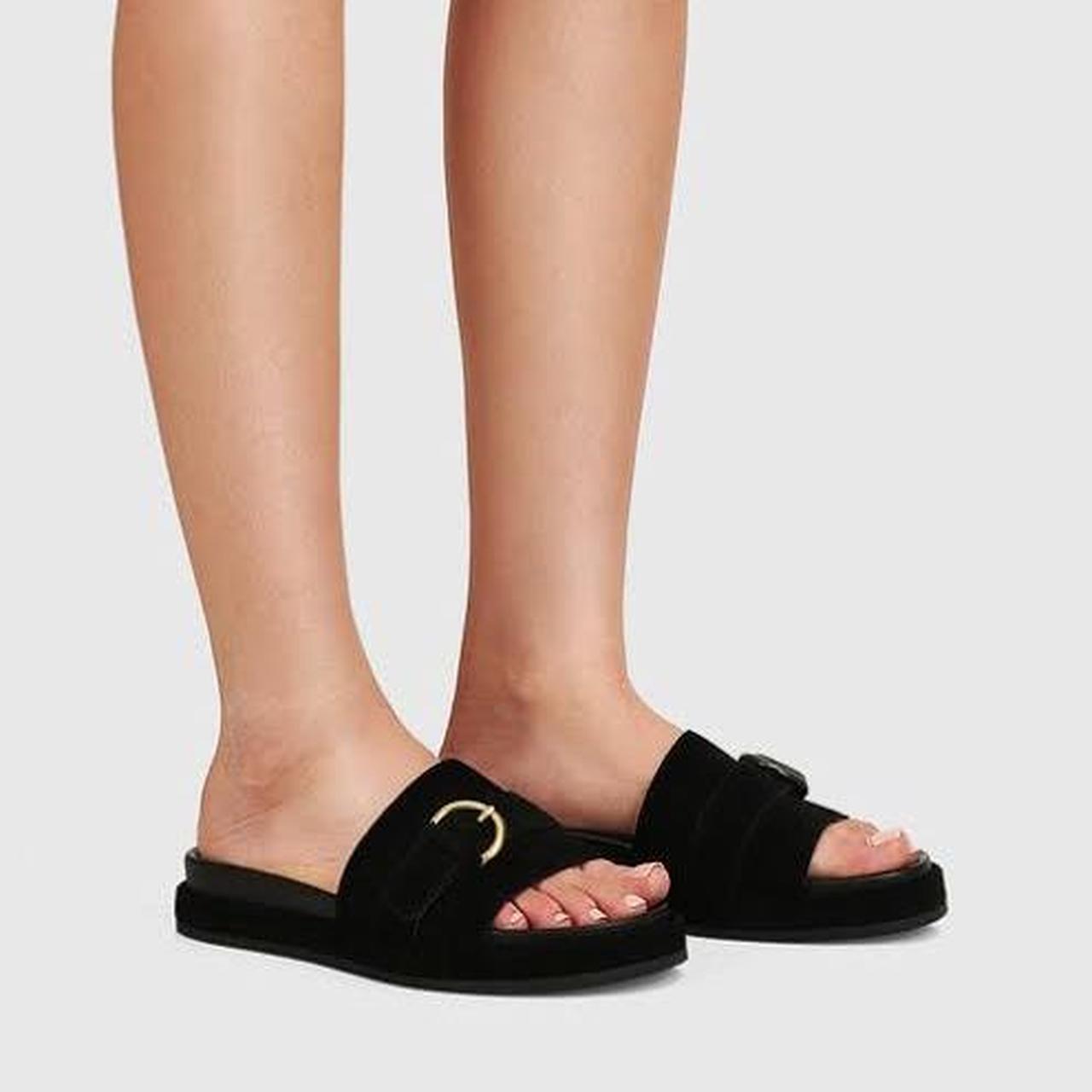 Black Suede Wittner Flats Wittner Burtie Slides In Black Suede Size