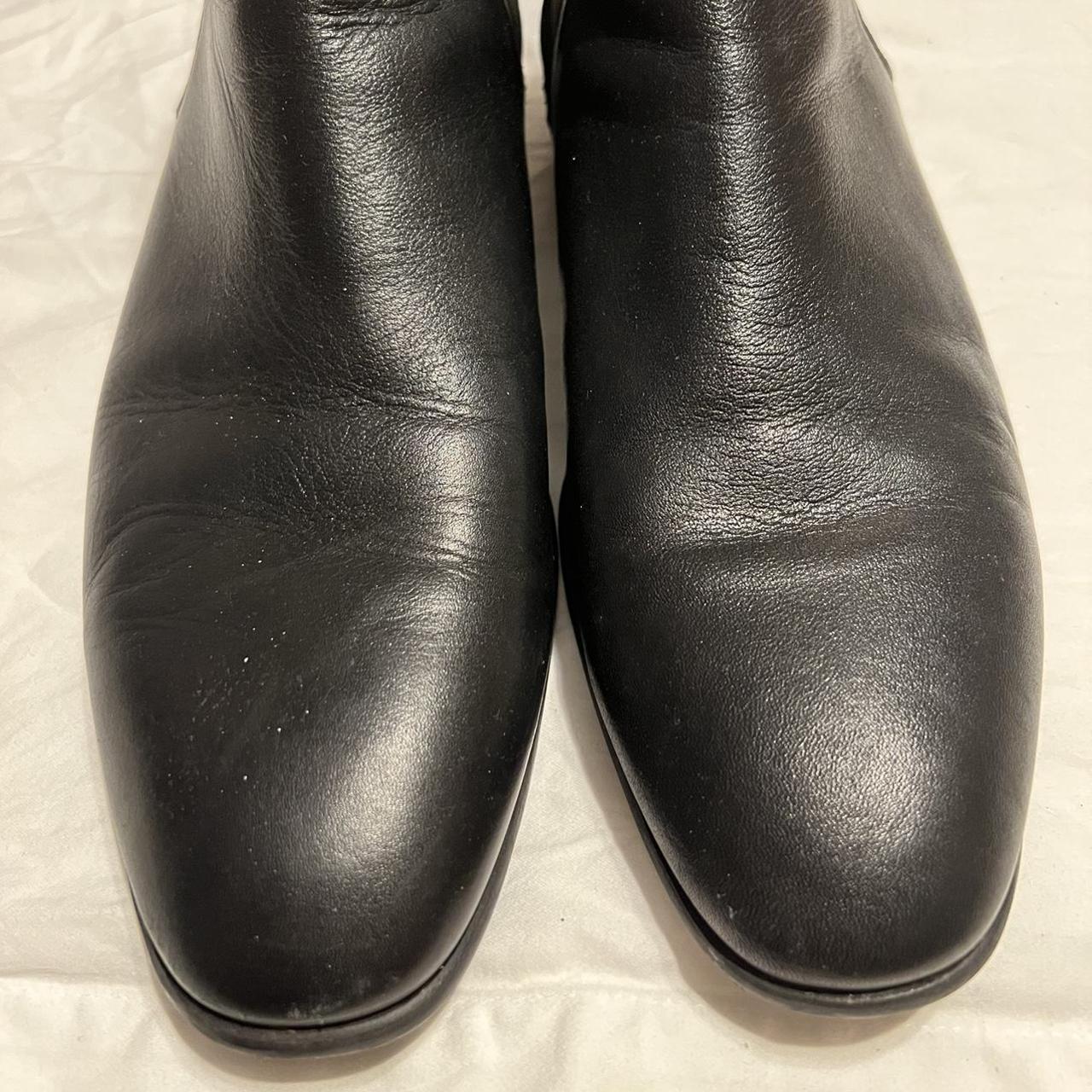 Zara Black Faux Leather Ankle Boots Size UK 45/US... - Depop