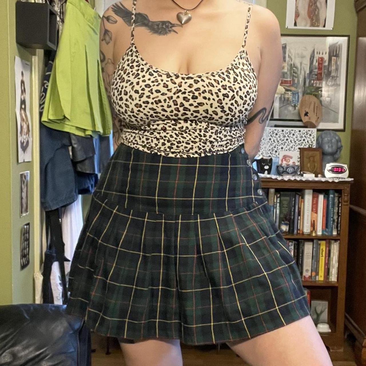 Plaid mini 2024 skirt express