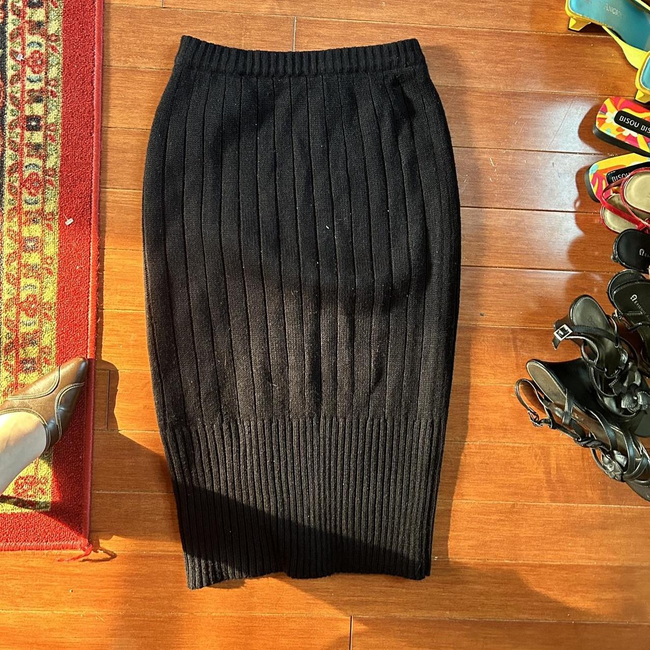 80s cable knit midi deals skirt