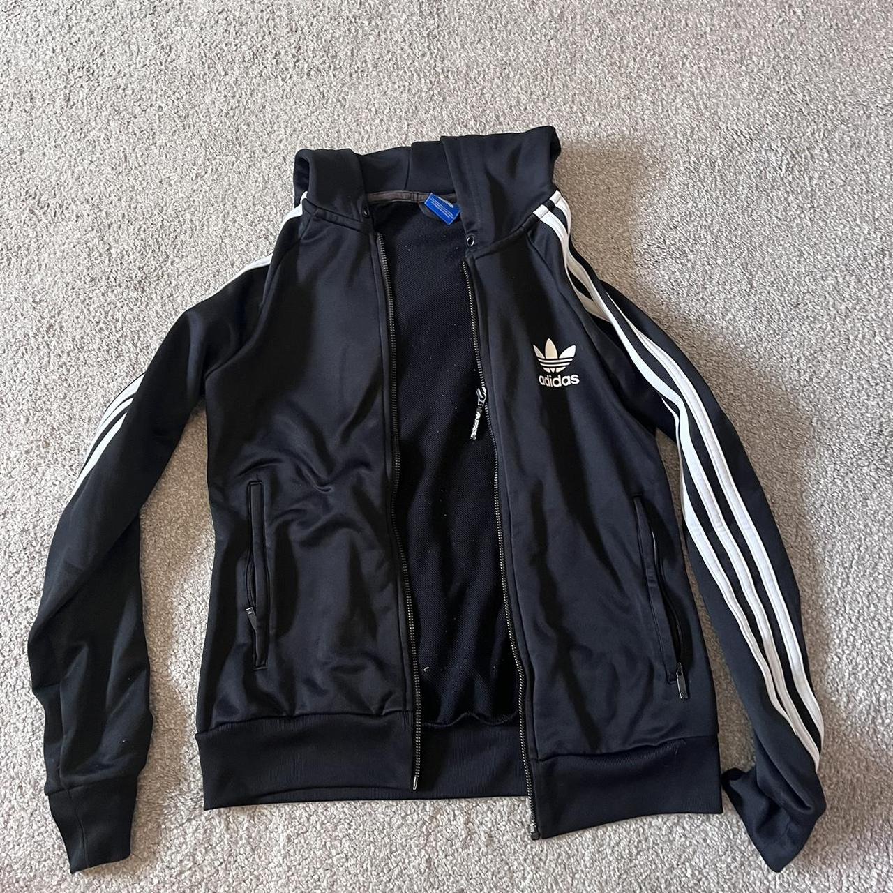 adidas zip up with hood. size 8. missing... - Depop
