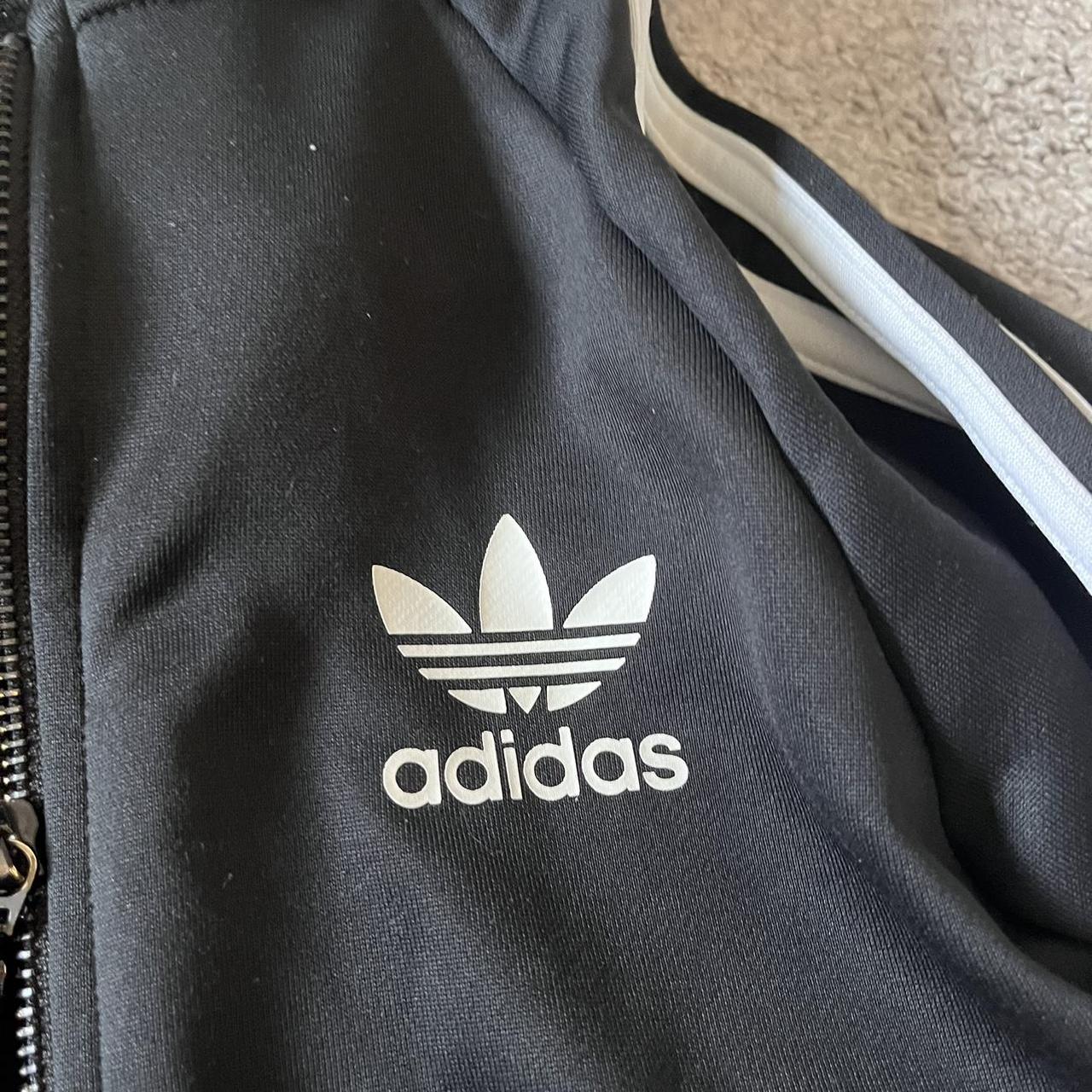 adidas zip up with hood. size 8. missing... - Depop