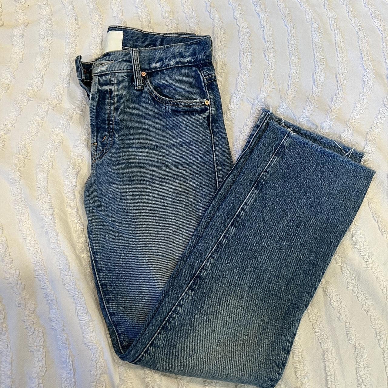 Mother Women's Navy Jeans | Depop