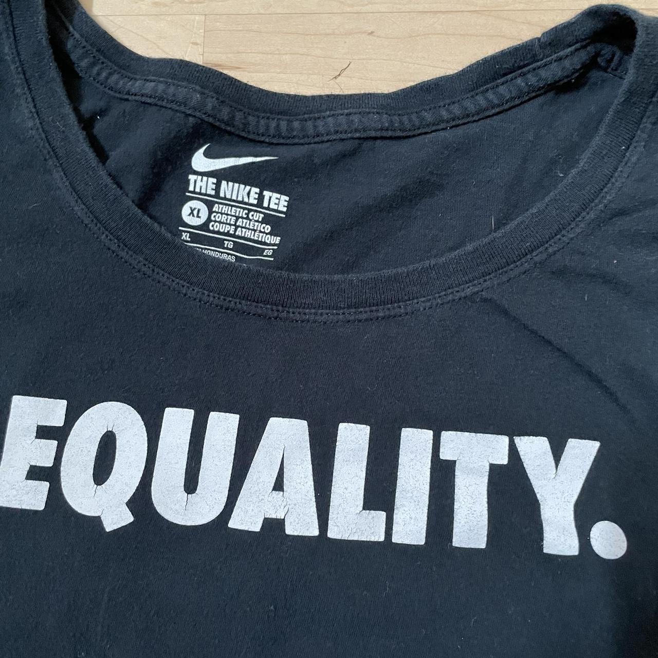 Nike black and white Equality tshirt XL Pit2pit is