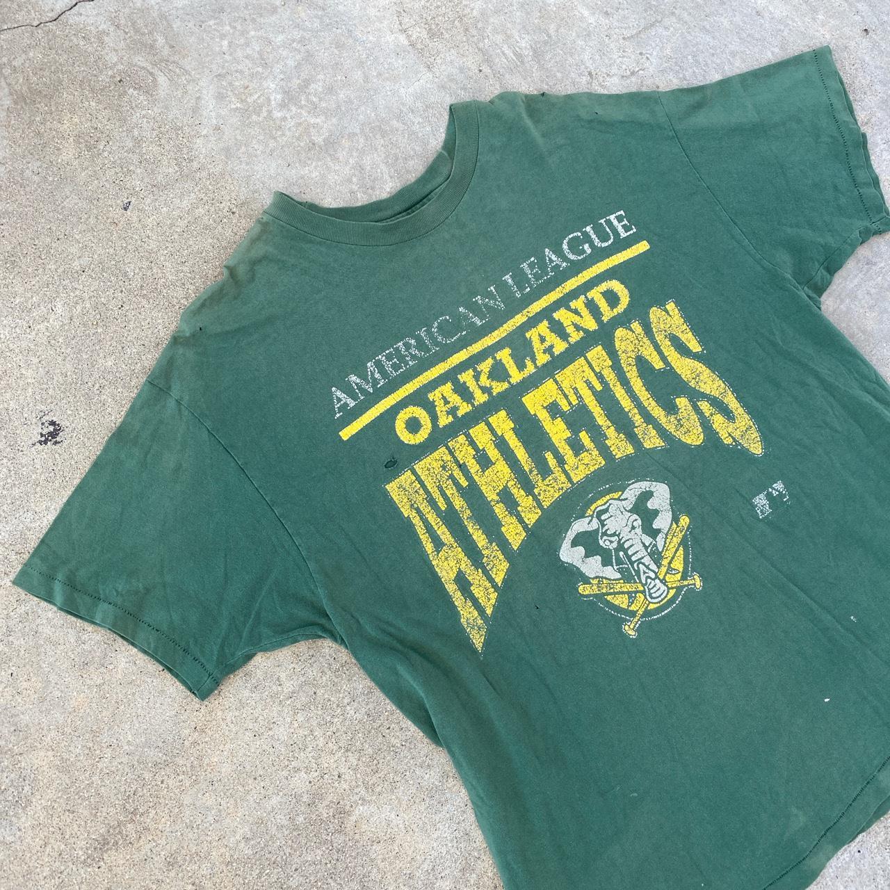 Vintage 90s Oakland A's MLB Light Sweater size Large - Depop