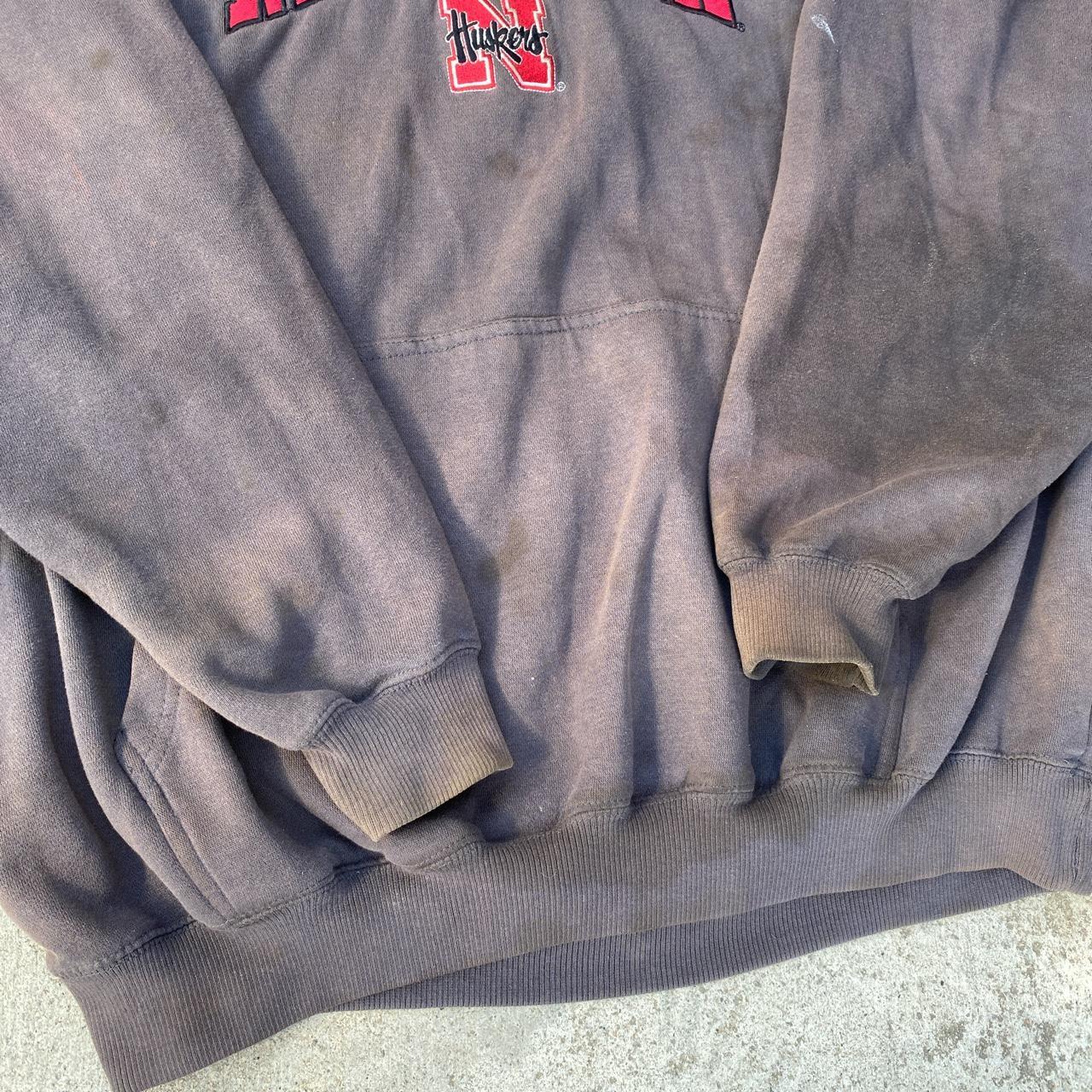 Vintage Nebraska University College Stained Hoodie... - Depop