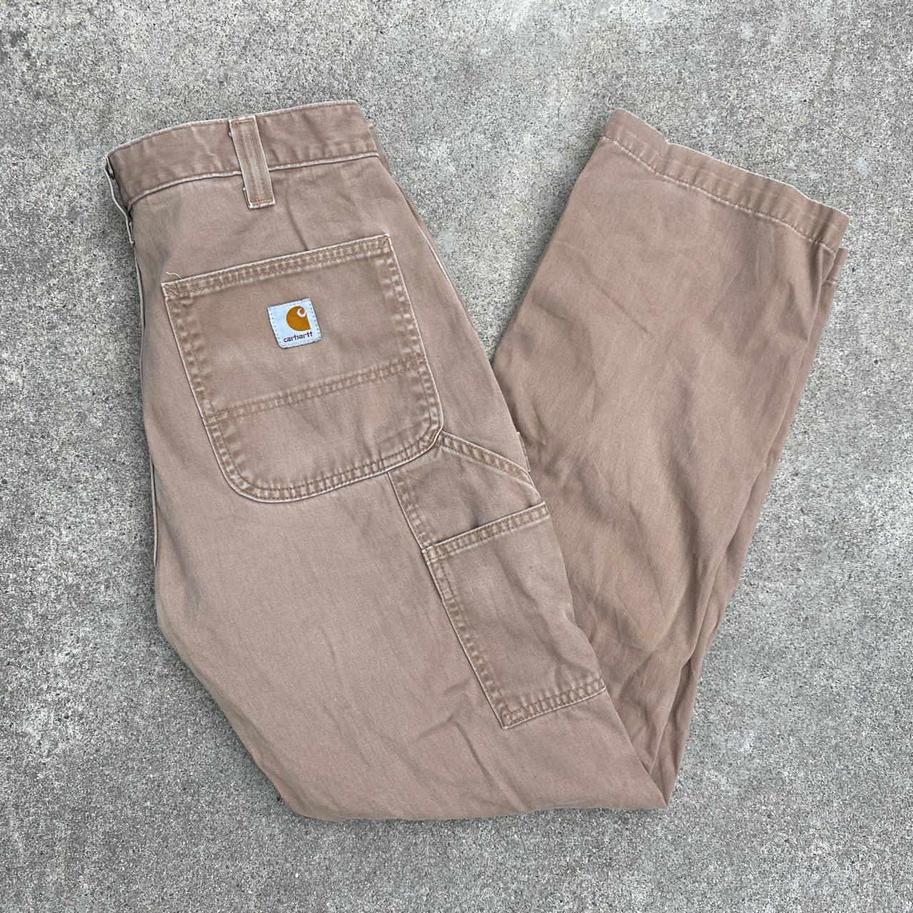 Carhartt Light Brown Tan Cargo Pants Measurements... - Depop
