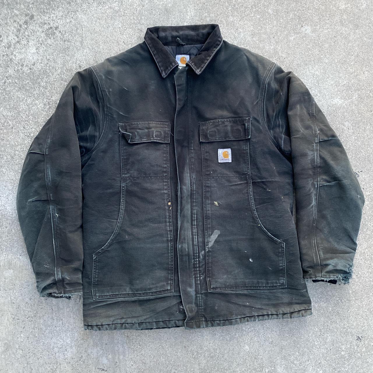 Vintage 90s Black Carhartt Faded Distressed Grunge... - Depop