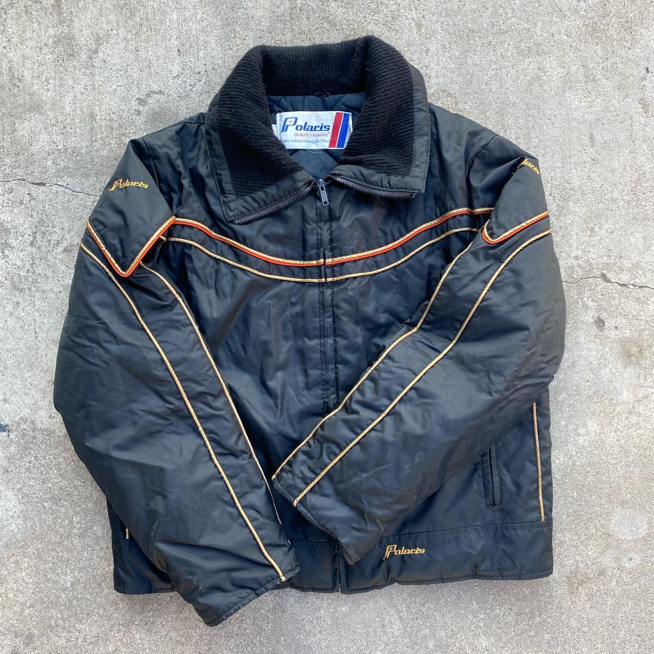 Vintage 90s Polaris Black Racing Jacket Made In USA... - Depop