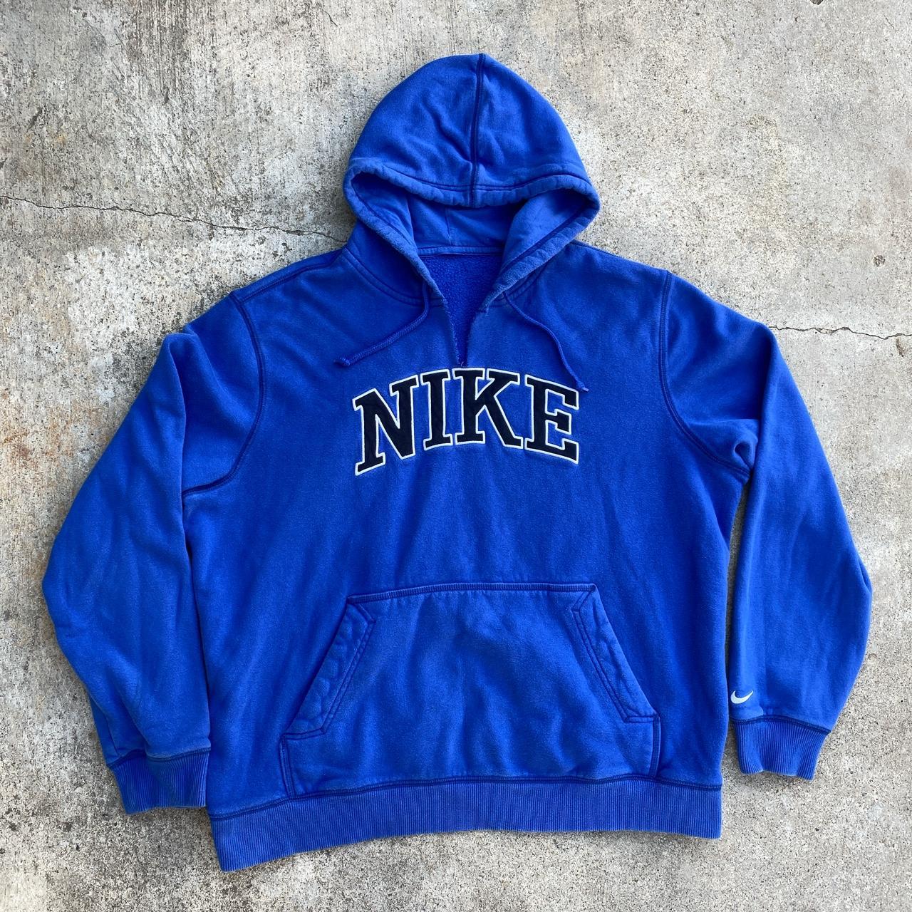 Early Y2K Nike Blue Hoodie Measurements 25/28 - Depop