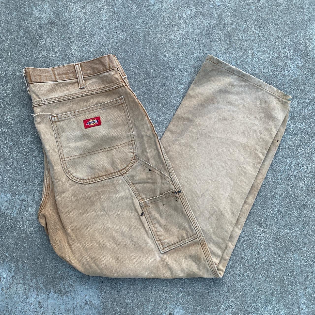 Vintage Dickies Tan Cargo Pants Measurements 34/30 - Depop