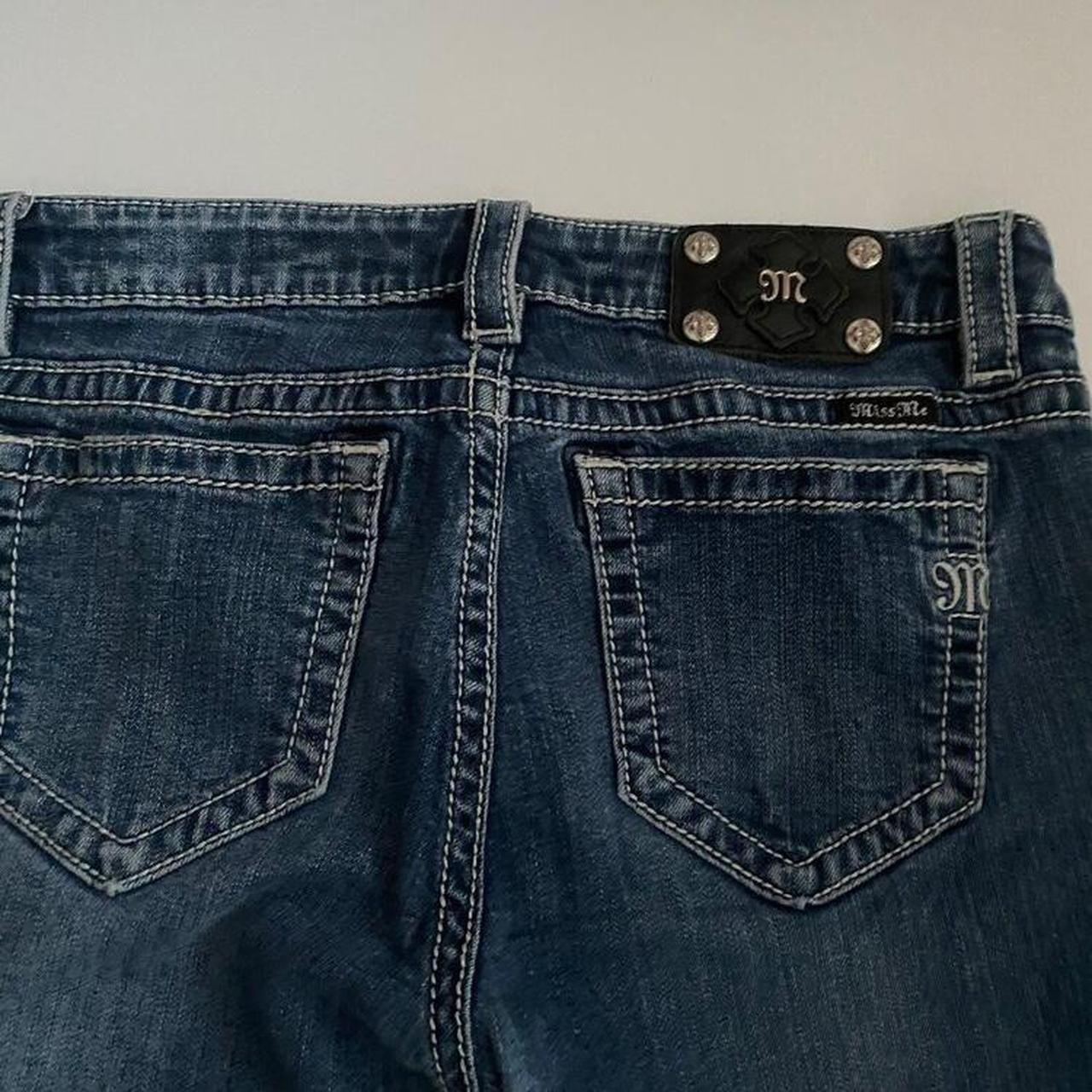 Y2k Miss Me Mid Rise Skinny Blue Jeans Size:... - Depop