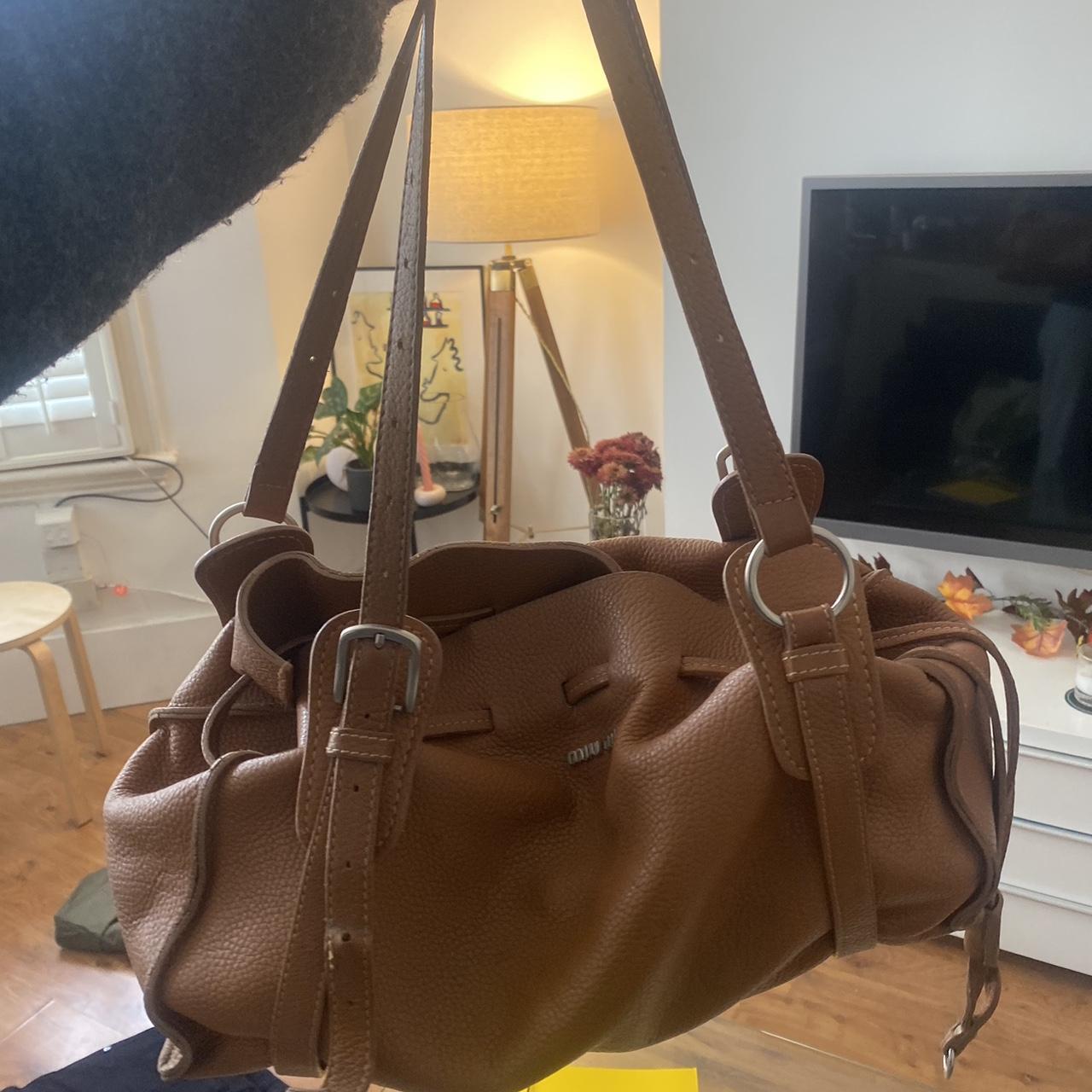 Miu Miu brown (tan) leather bag, originally bought... Depop