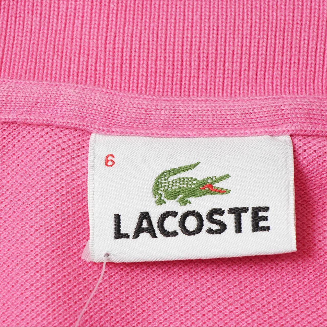 Vintage Lacoste Logo Pink Polo Shirt Bright pink... - Depop