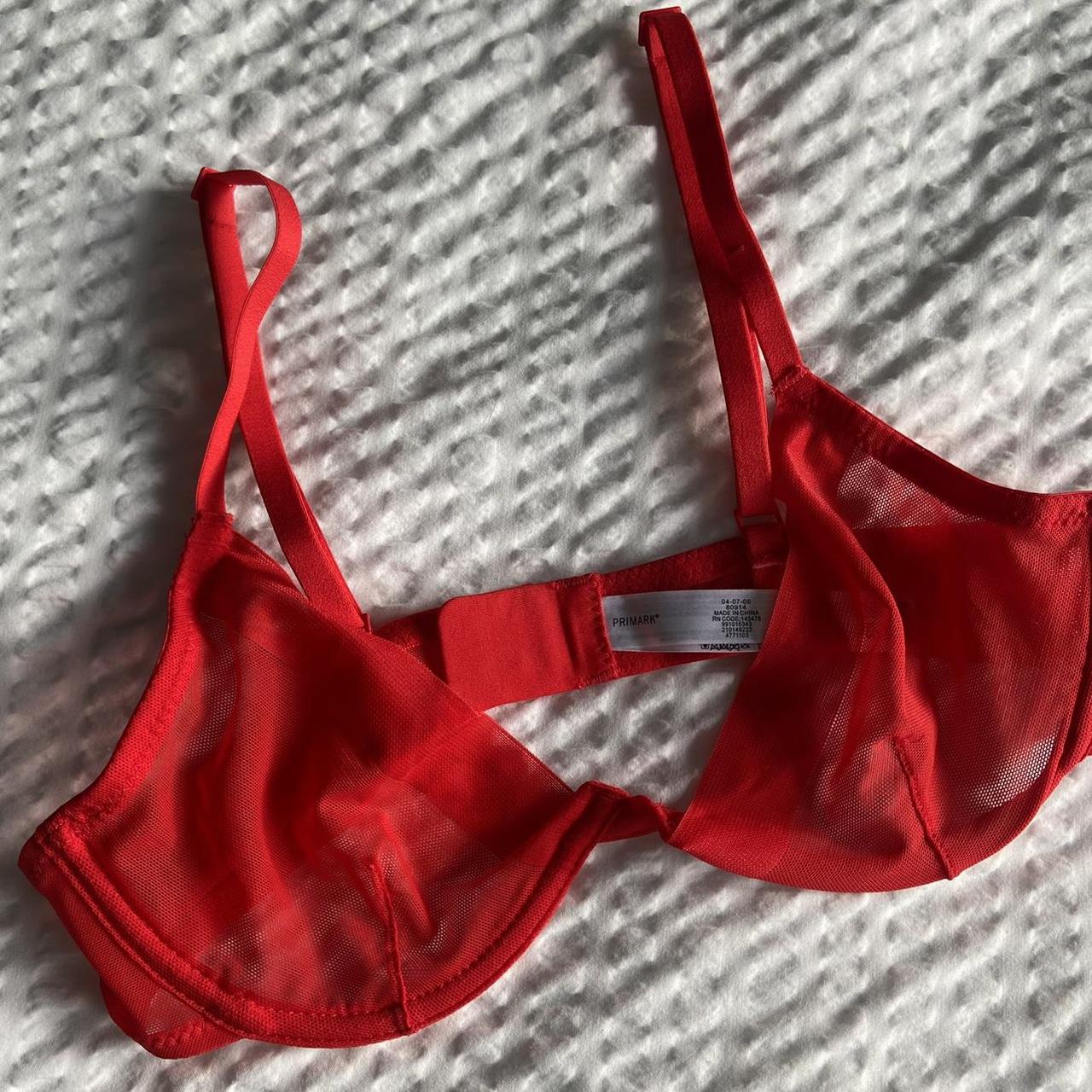 Primark Women's Red Bra Depop