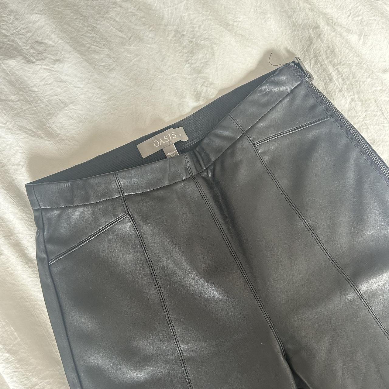 Oasis black faux leather leggings used. Depop