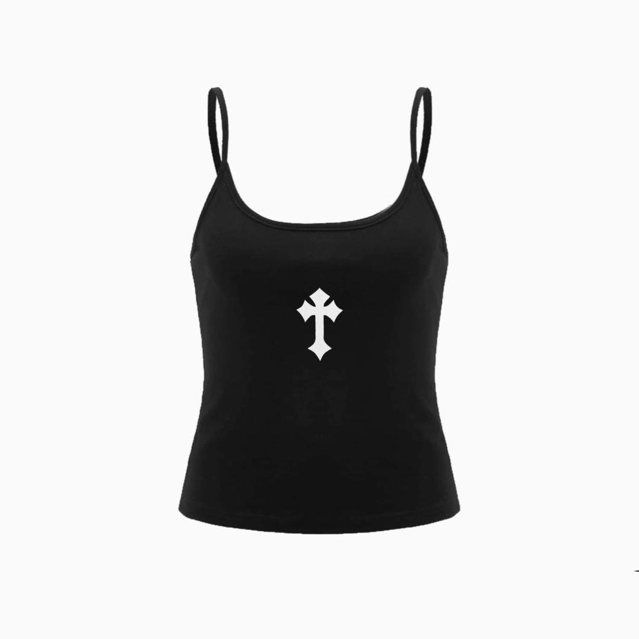 beautiful black handmade cross cami ! material - ... - Depop