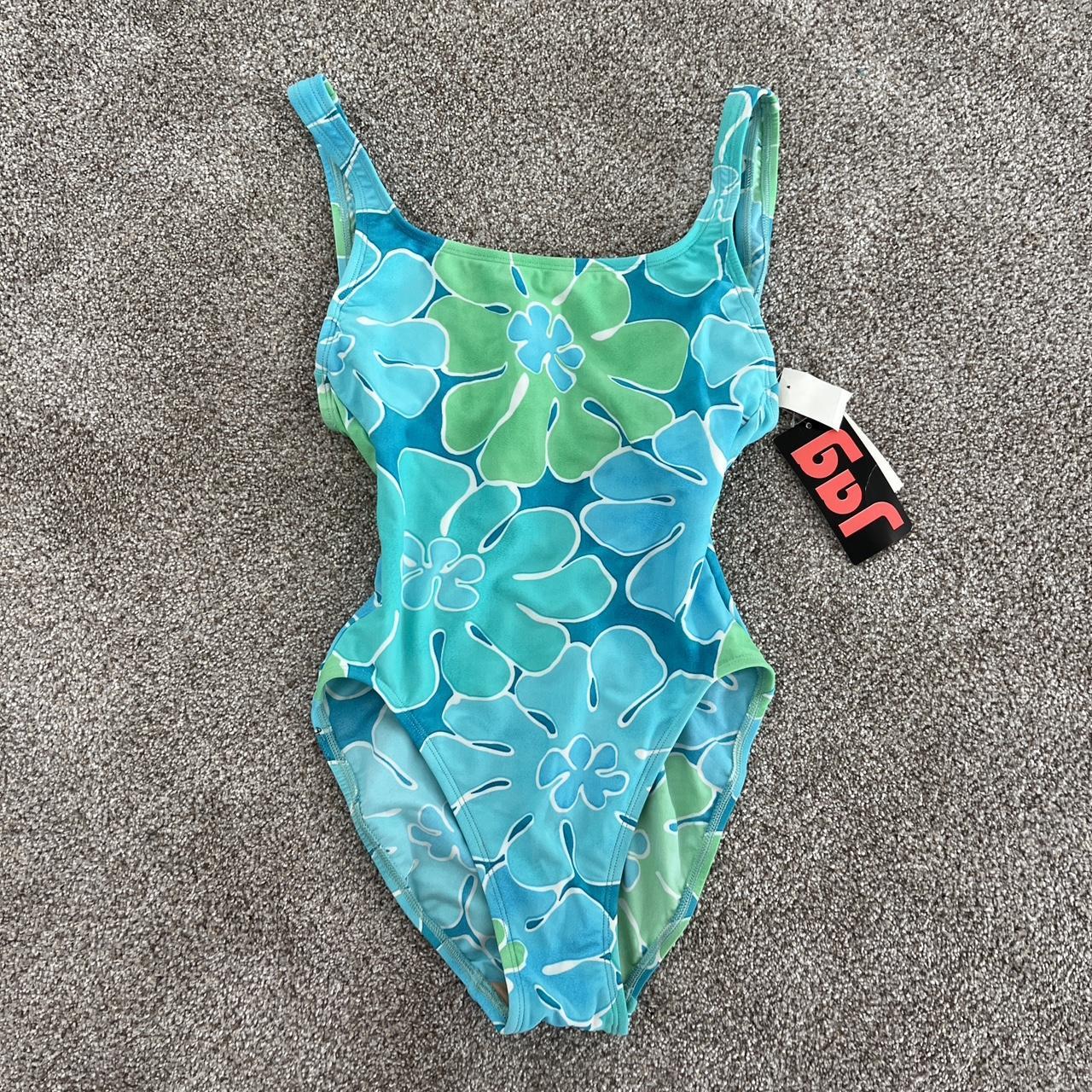 JAG Women's Green and Blue Swimsuit-one-piece