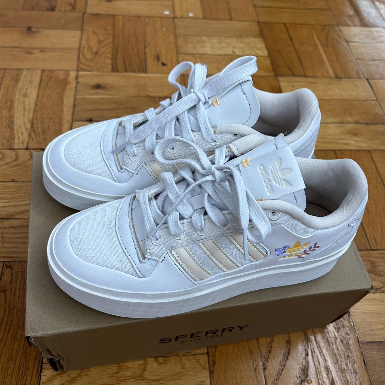Adidas Originals Women's White and Cream Trainers Depop