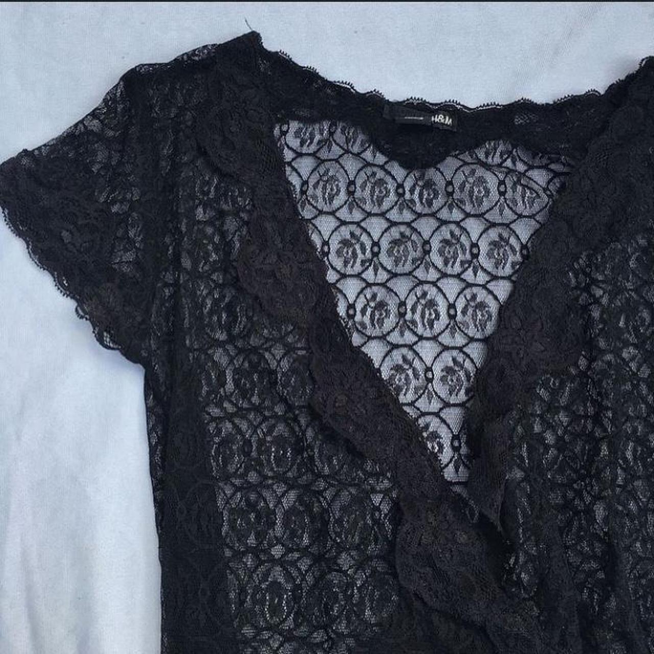 Black gothic sheer lace top size small DM BEFORE... - Depop