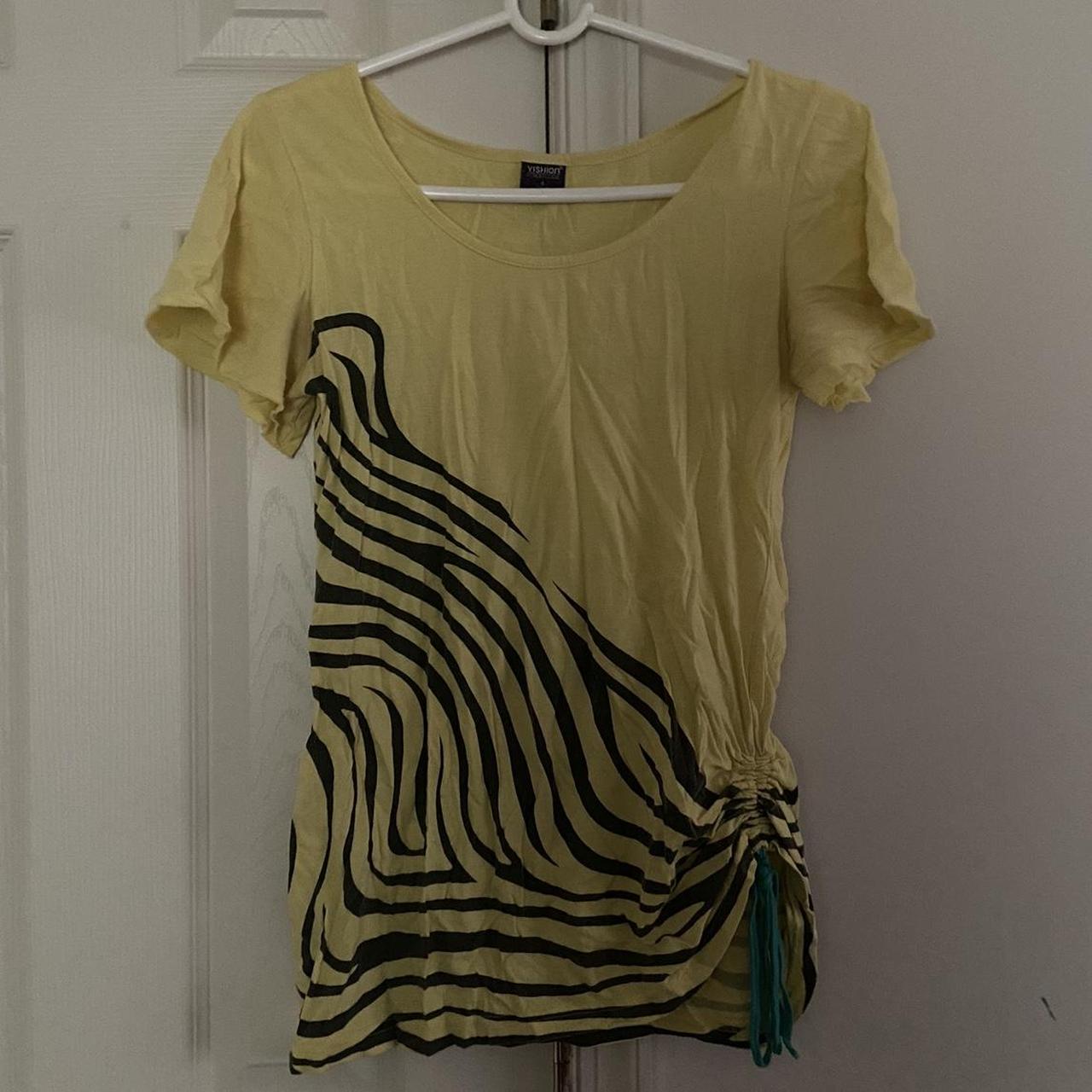 Really unique yellow zebra top from Japanese brand!... Depop