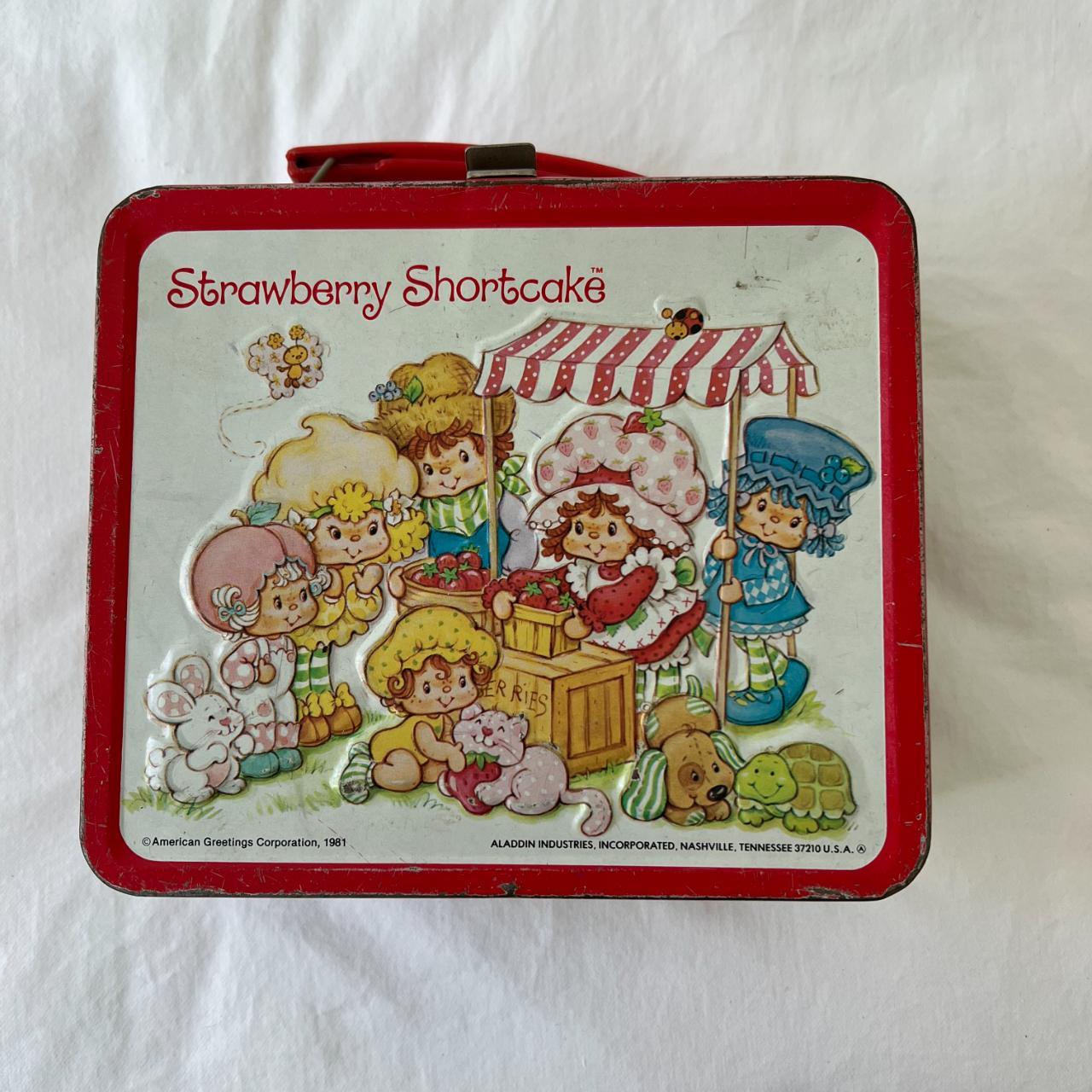 Vintage Retro Strawberry Shortcake Metal Lunchbox Depop