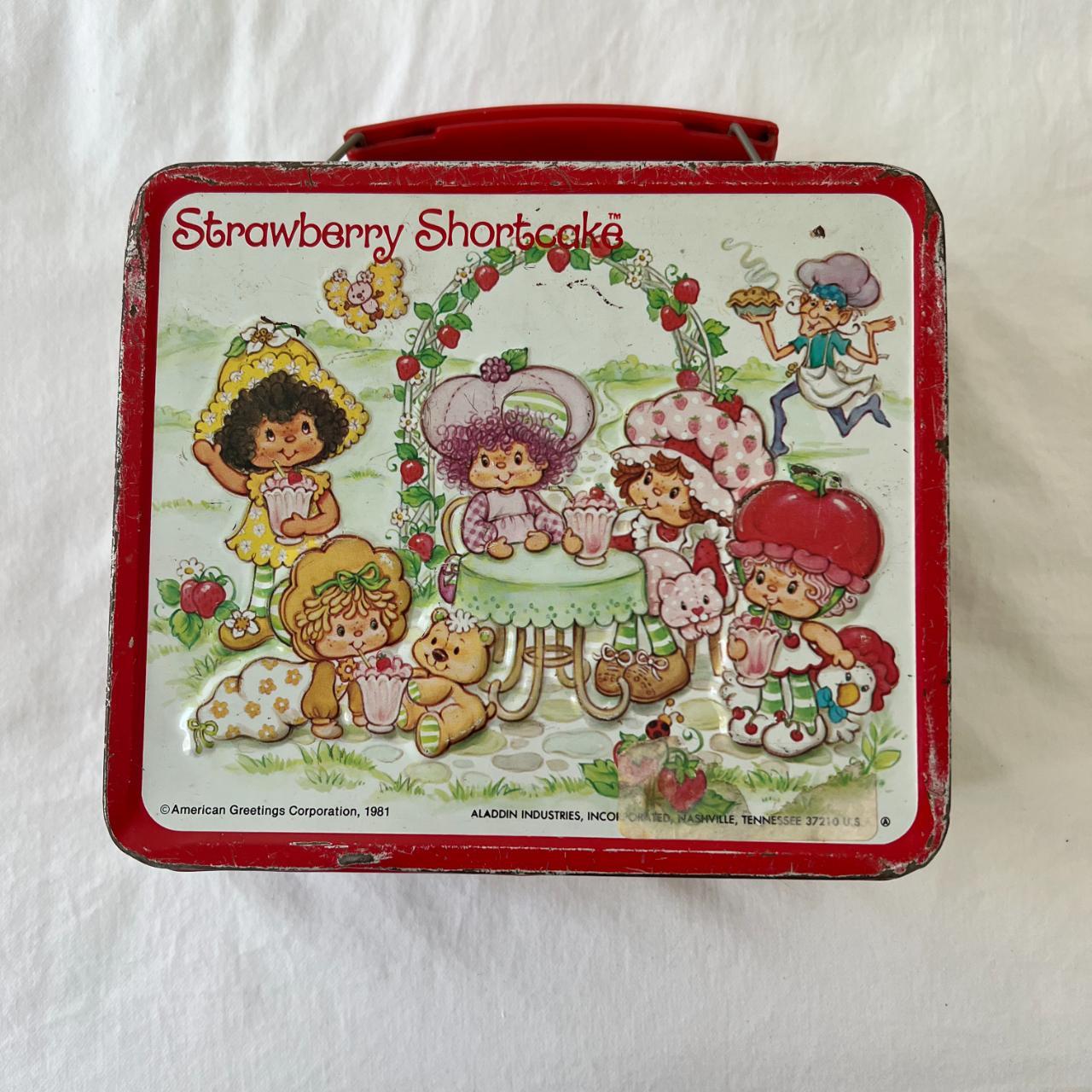 Vintage Retro Strawberry Shortcake Metal Lunchbox Depop