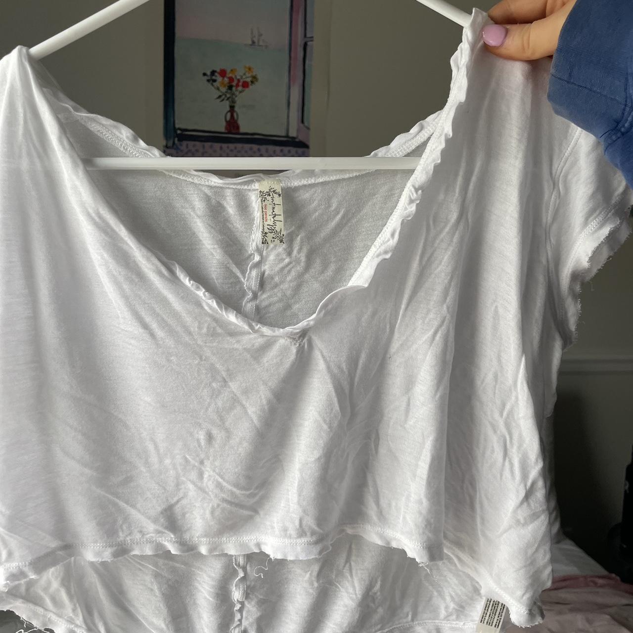 Free People Women's White Shirt | Depop