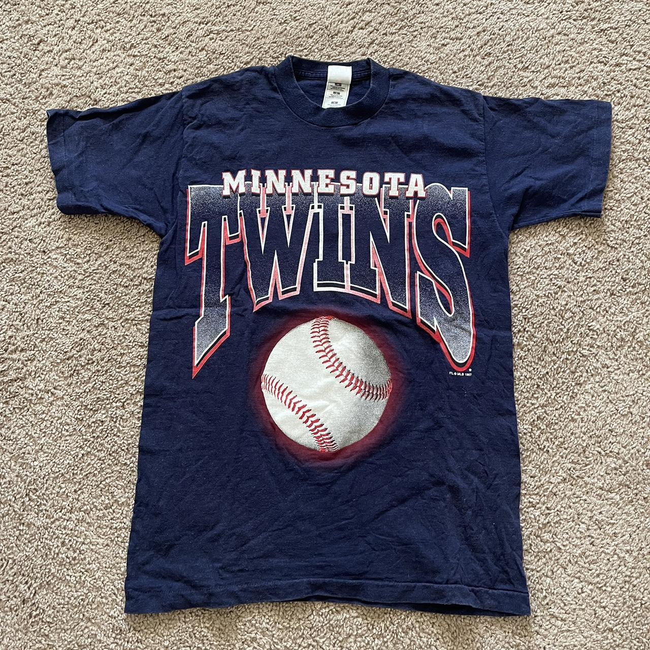 Vintage 90s Minnesota Twins MLB Baseball Navy Two Tone Jersey 